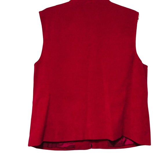 Women's Red Vest Size 16 Quilted M Collection Faux Suede - Picture 7 of 7